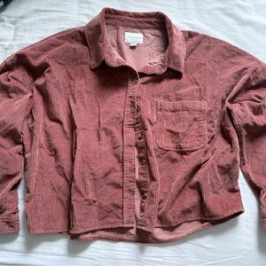 American Eagle Outfitters Women's Corduroy Shirt - Brick Red